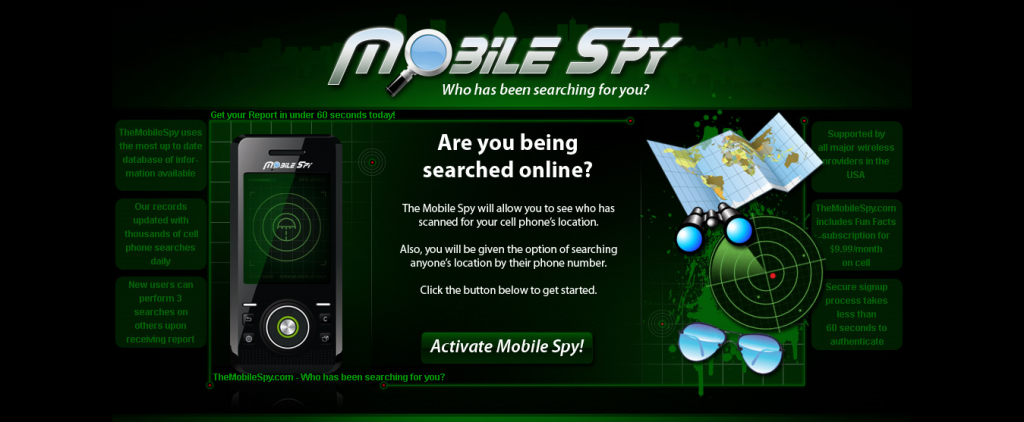 Mobile Spy Cell Phone Tracking Landing Page