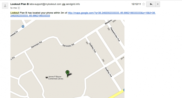 Plan B Location Email